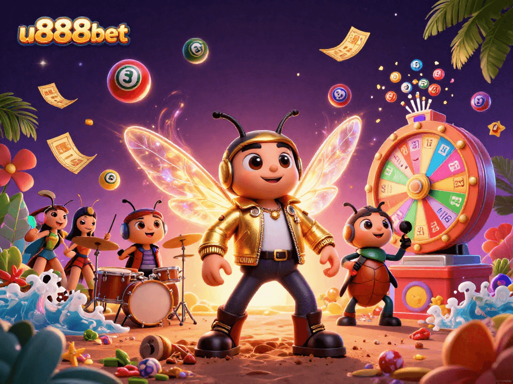 Engage with exciting u888bet gaming elements featuring vibrant characters and lottery dynamics.