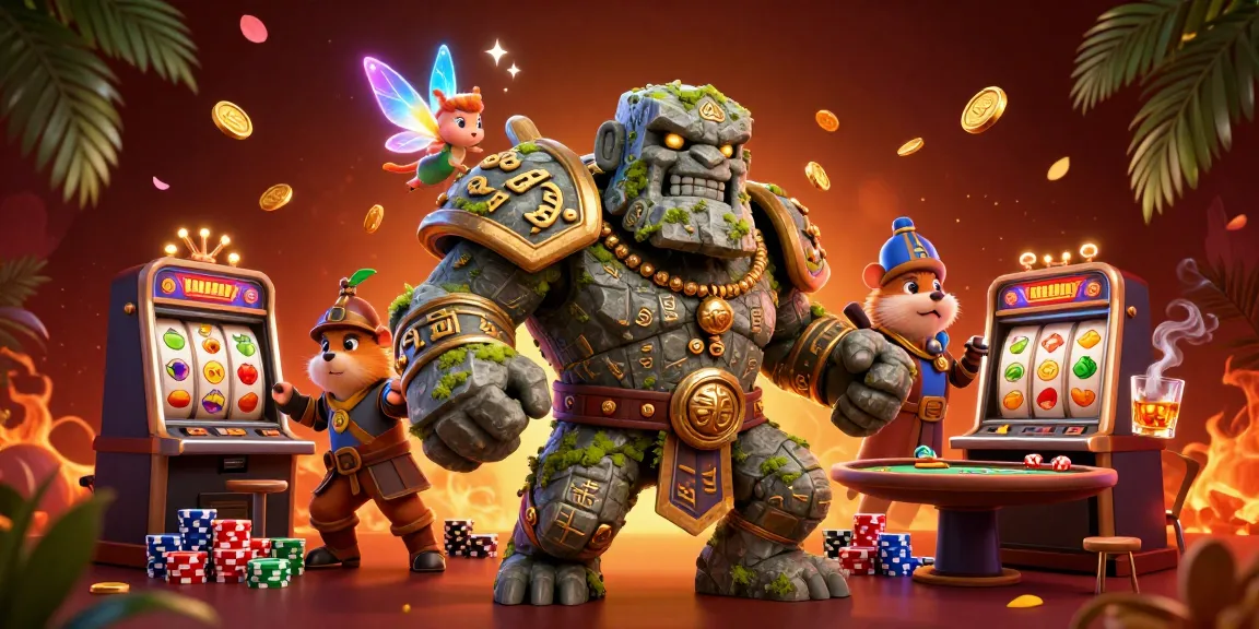 Win big with au88 in this vibrant 3D illustration, showcasing thrilling casino elements and captivating characters.