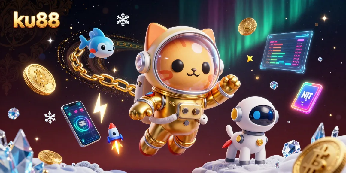 Engage in thrilling casino adventures with ku88 featuring a space cat, robots, and crypto coins.