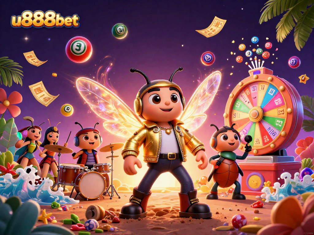 Engage with exciting u888bet gaming elements featuring vibrant characters and lottery dynamics.