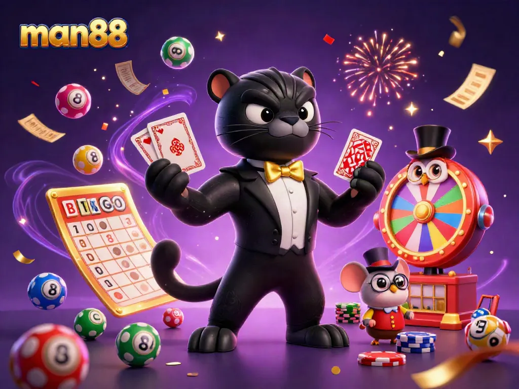 Experience thrilling gameplay with man88 as charming characters engage with vibrant gambling elements.