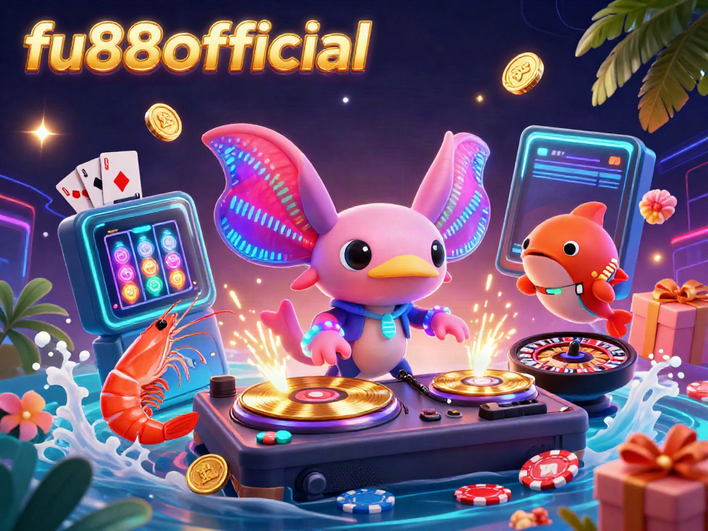 Experience fu88offical's vibrant 3D casino where colorful characters engage in exciting games.
