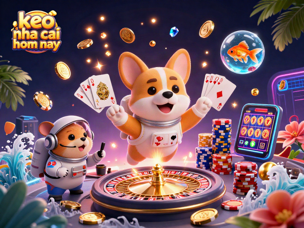 Play and win with keo nha cai hom nay in a vibrant digital casino scene, showcasing thrilling action.