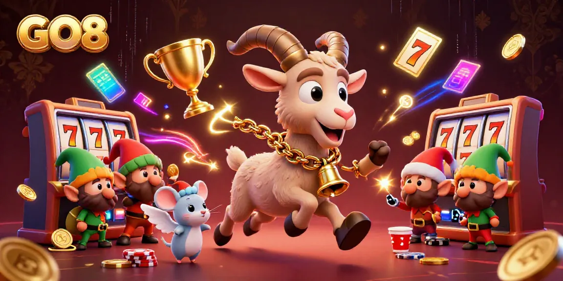 Experience the thrill of GO8 in a vibrant casino scene with characters enjoying the game.