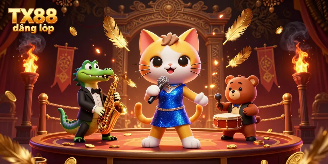 Experience the excitement of TX88 đăng nhập with vibrant casino characters and dynamic gaming elements.