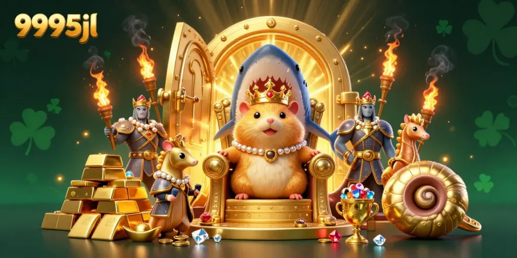 Engage in thrilling gaming adventures at 9995jl with a fierce hamster king ruling a treasure-filled casino.