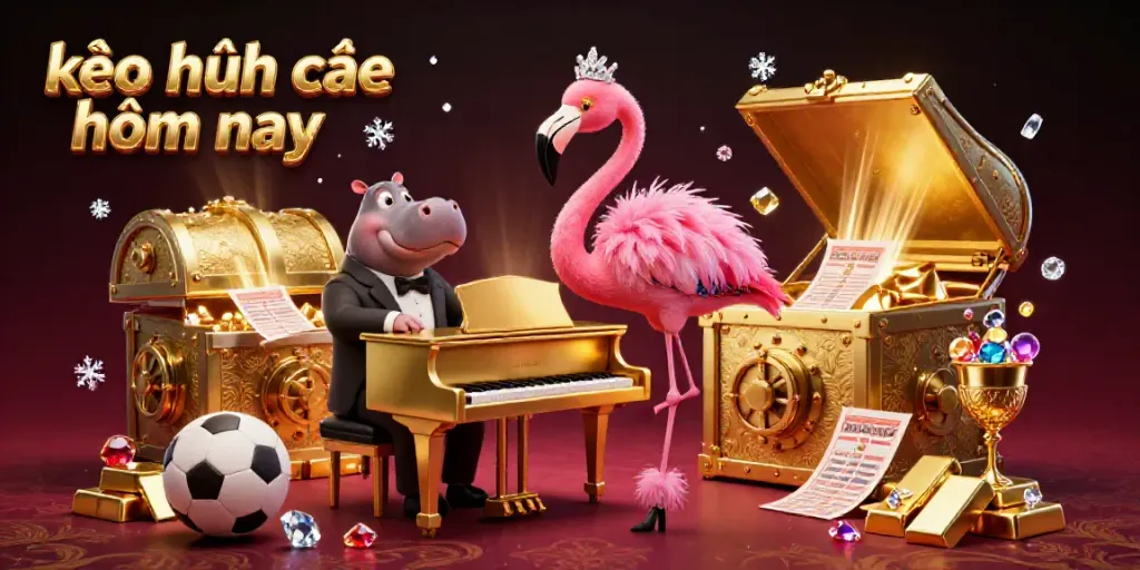 Engage with kèo nhà cái hôm nay in a lively casino scene featuring vibrant sports betting elements and treasures.