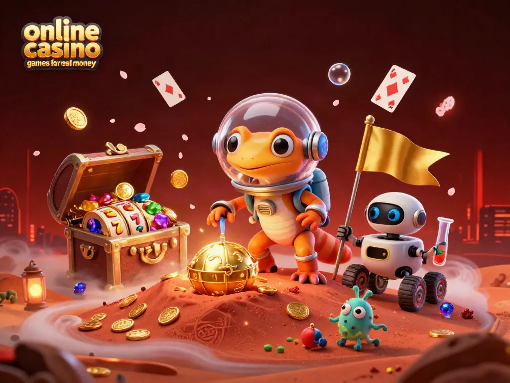 Engage in exciting online casino games for real money with vibrant visuals and dynamic casino elements.