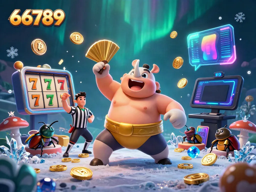 Experience gaming excitement with 66789 as a sumo beetle champion unleashes winnings and crypto elements.
