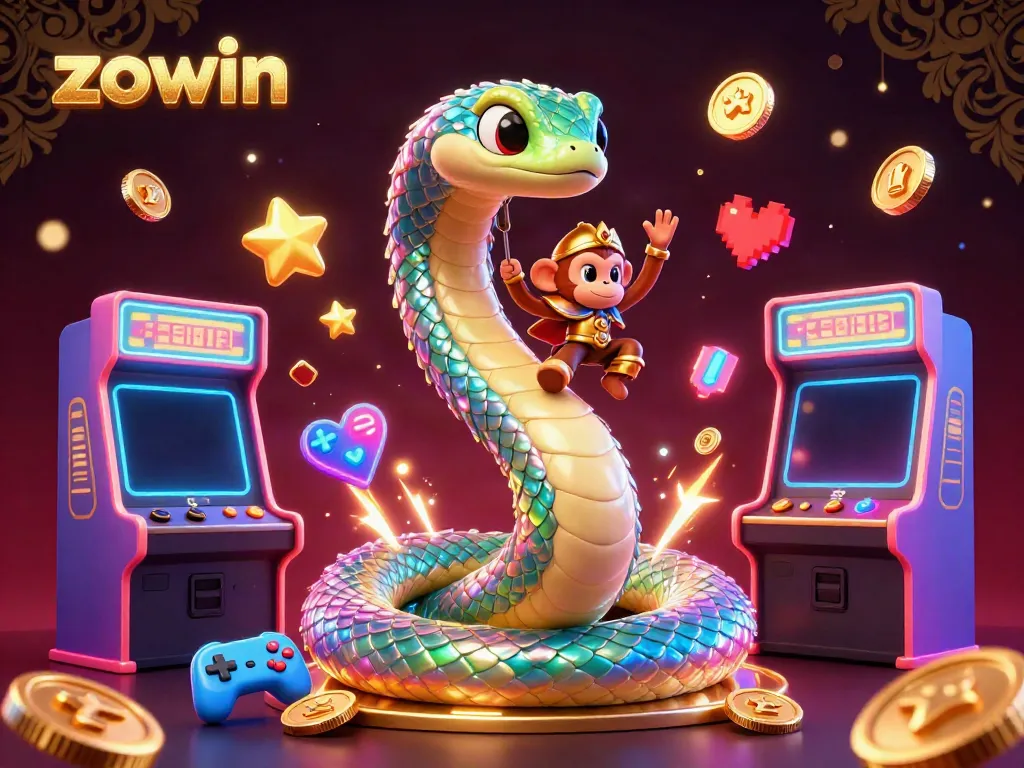 Join the thrilling experience at zowin with vibrant arcade elements and a playful twist in a dynamic casino setting.